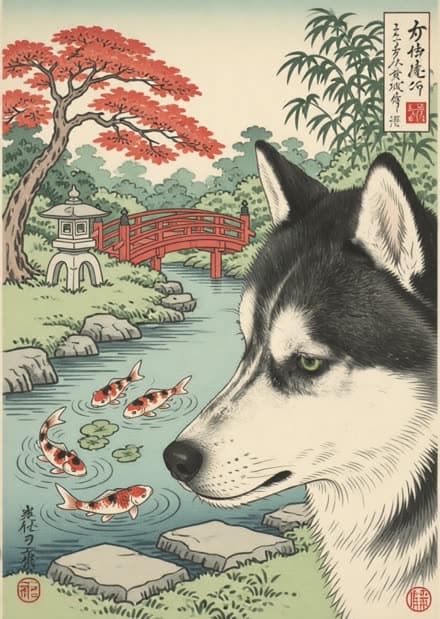 Jouw foto als ukiyo-e houtsnede — Japanese Garden