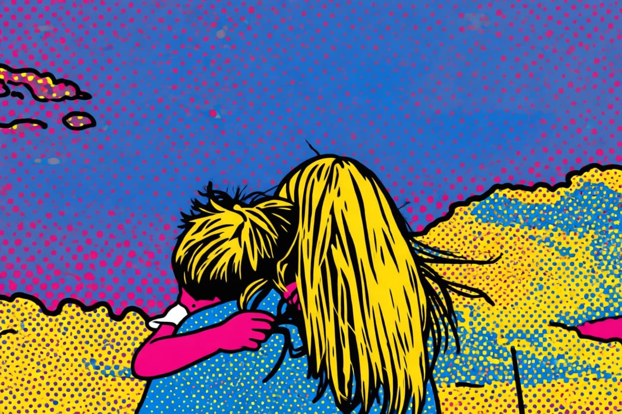 Pop Art — moeder met kind