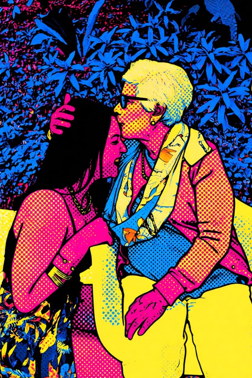 Pop Art — moeder en kinderen