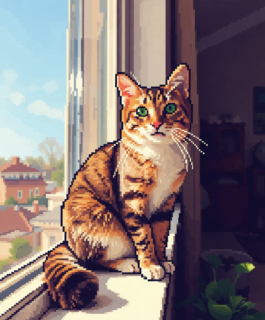 Kat in Retro Gaming stijl