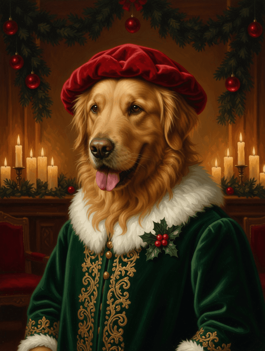 Kerst-edelman variant — gouden retriever