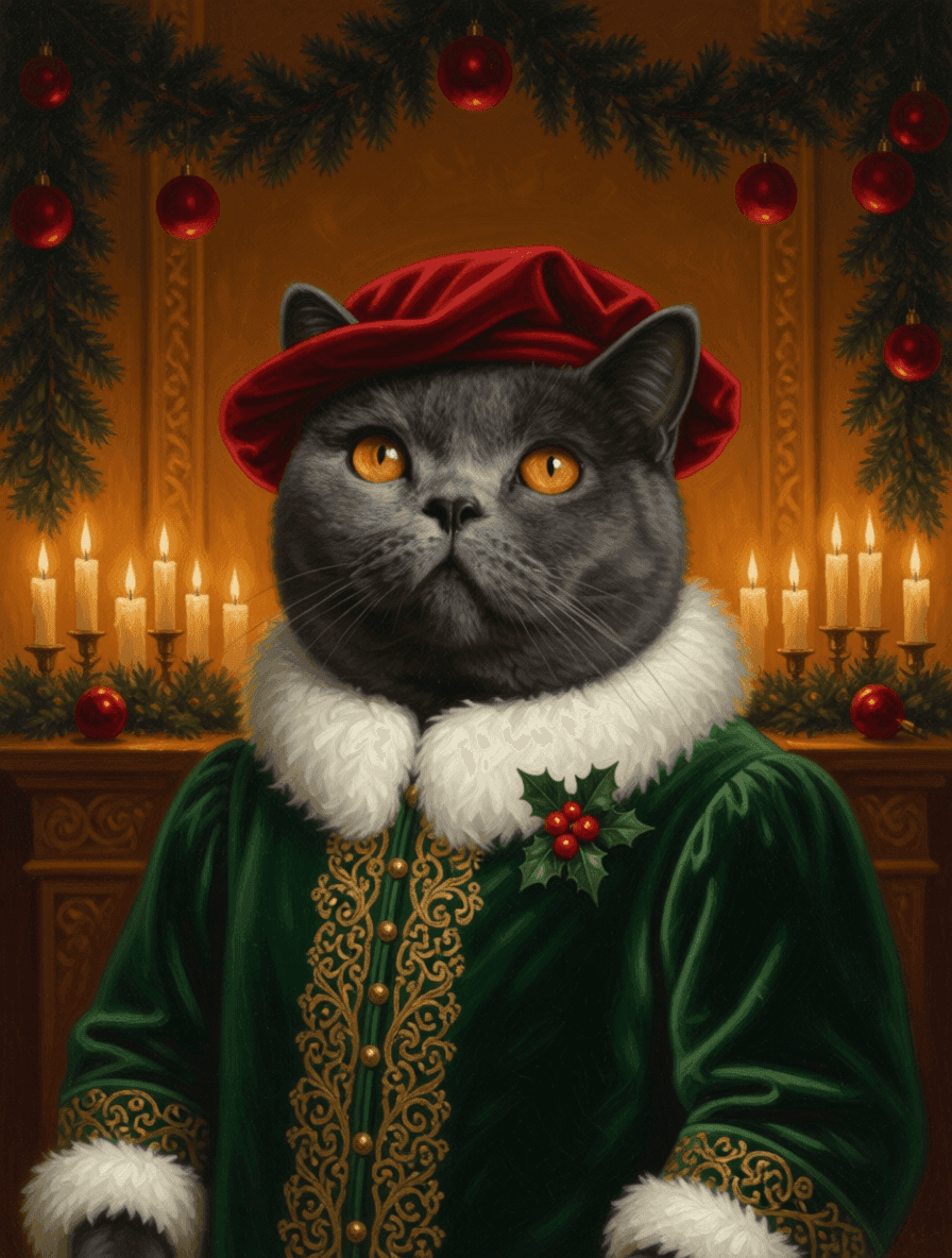 Kerst-edelman variant — Britse korthaar kat
