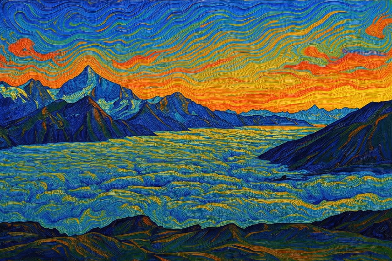 Landschap in Expressionisme stijl