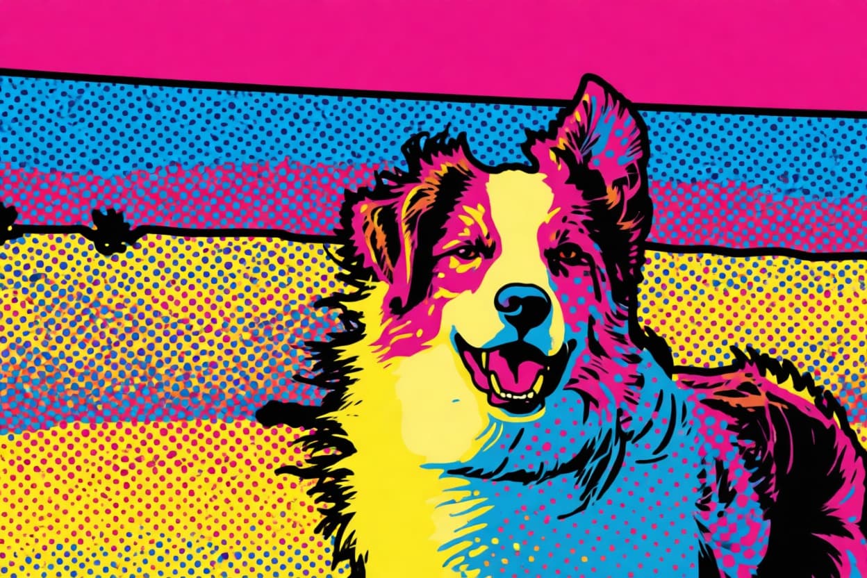 Hond in Pop Art stijl