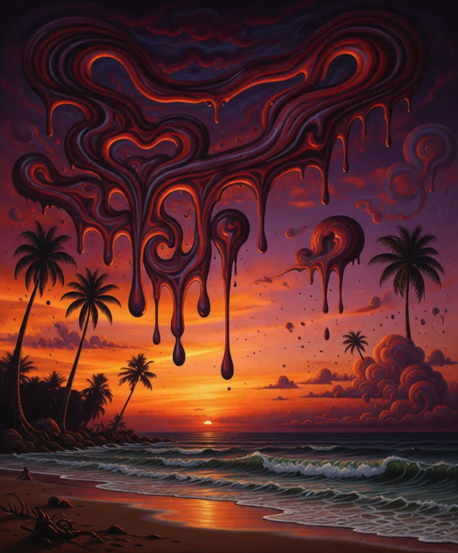 Strand in Surrealisme stijl