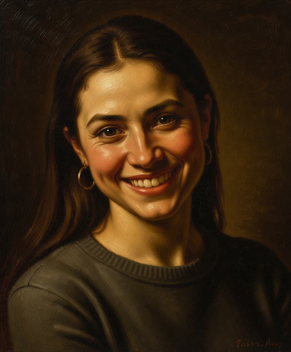 Vrouw als renaissance olieverfschilderij — AI-kunststransformatie door canvio.art