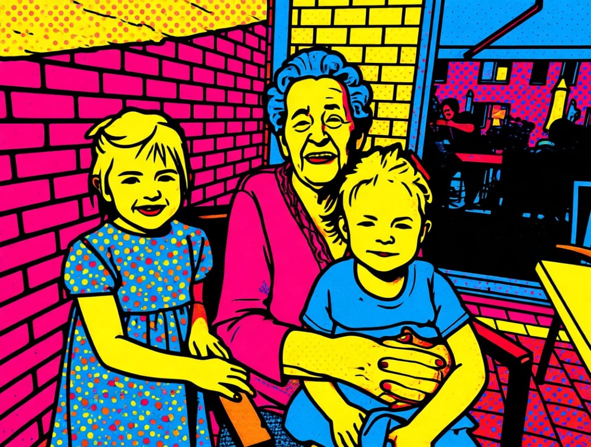 Groepsfoto in Pop Art stijl